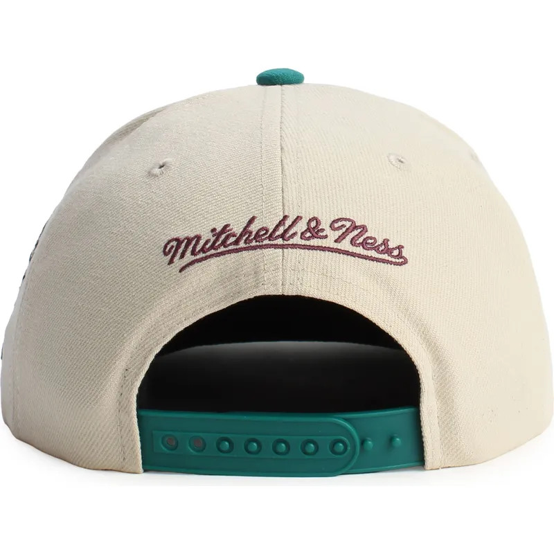 cappello-piatto-verde-e-beige-snapback-across-the-board-di-anaheim-ducks-nhl-di-mitchell-ness