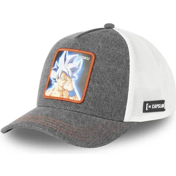 Trucker Cap grau und weiß Son Goku Ultra Instinct DBS8 GOKB Dragon Ball von Capslab