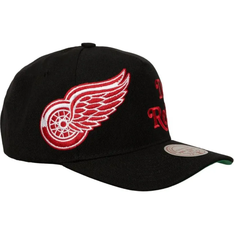 mitchell-ness-curved-brim-busted-pro-detroit-red-wings-nhl-black-snapback-cap