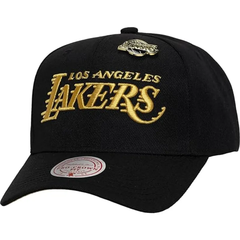 czarna-czapka-z-zakrzywionym-daszkiem-snapback-pinned-gold-pro-los-angeles-lakers-nba-od-mitchell-ness