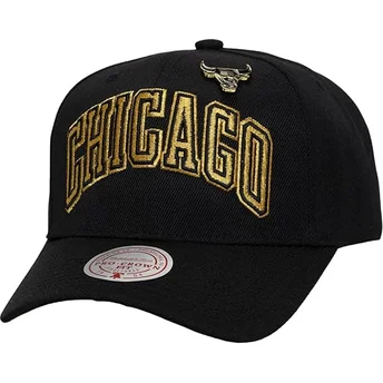 Καπέλο με καμπύλη μαύρο snapback Pinned Gold Pro των Chicago Bulls NBA από Mitchell & Ness