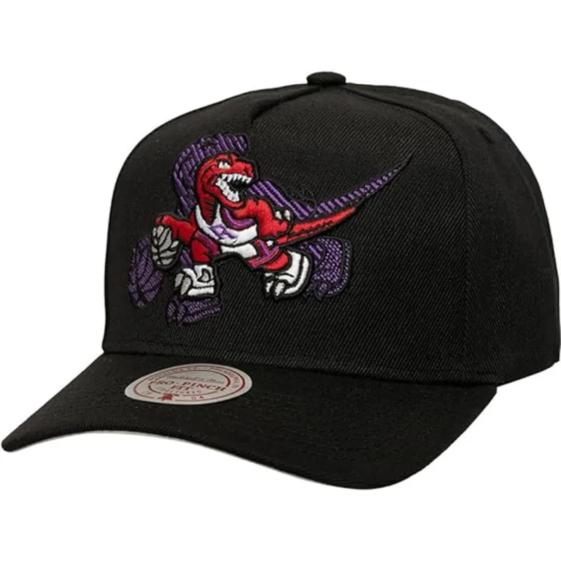 casquette-courbee-noire-snapback-tilted-pro-toronto-raptors-nba-mitchell-ness