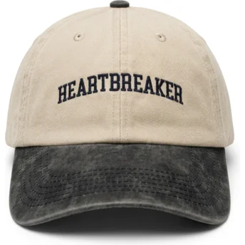 Beige und schwarze verstellbare Curved Cap Heartbreaker von Pica Pica