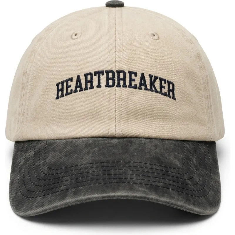 beige-und-schwarze-verstellbare-curved-cap-heartbreaker-von-pica-pica