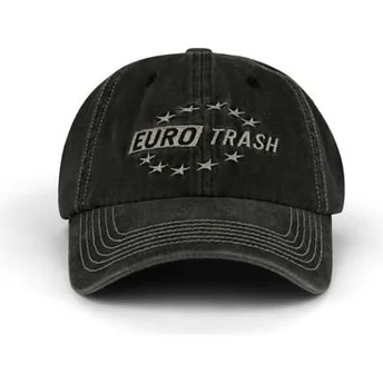 Svart böjd justerbar keps Eurotrash Distressed Washed från Pica Pica