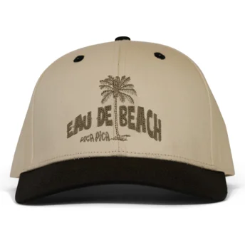 Böjd keps beige och svart snapback Eau De Beach från Pica Pica