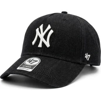 Casquette courbée noire snapback MVP DT Denim New York Yankees MLB 47 Brand