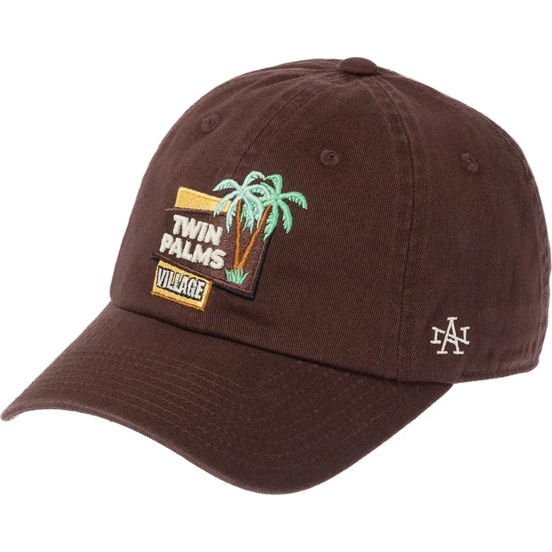 braune-verstellbare-curved-cap-twin-palms-village-ballpark-von-american-needle