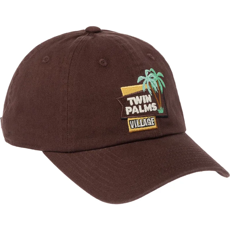 braune-verstellbare-curved-cap-twin-palms-village-ballpark-von-american-needle