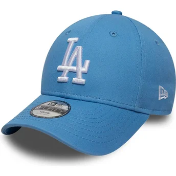 Ljusblå böjd justerbar keps för barn 9FORTY Essential från Los Angeles Dodgers MLB av New Era