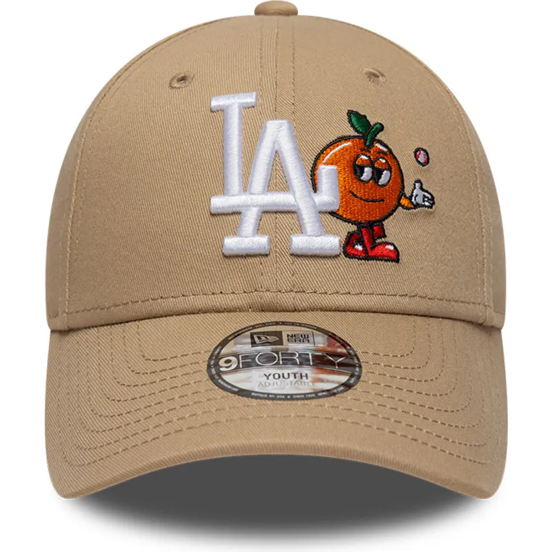 bojd-beige-justerbar-keps-for-barn-9forty-icon-los-angeles-dodgers-mlb-fran-new-era