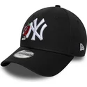 schwarze-gebogene-verstellbare-kappe-fur-kinder-9forty-icon-von-new-york-yankees-mlb-von-new-era