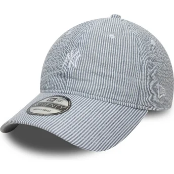 Casquette courbée bleue marine ajustable 9TWENTY Seersucker New York Yankees MLB New Era