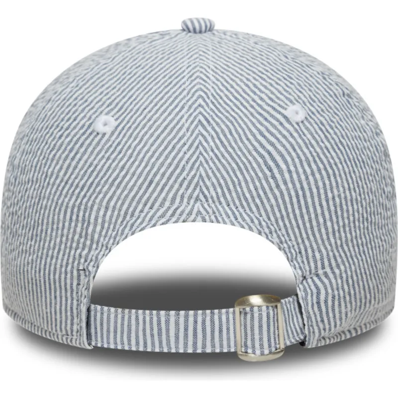marineblaue-verstellbare-curved-cap-9twenty-seersucker-der-new-york-yankees-mlb-von-new-era