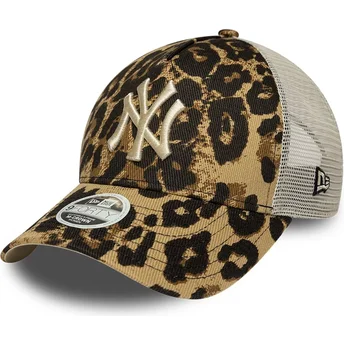 Damen Trucker-Cap Leopard 9FORTY M-Crown A Frame Leopard New York Yankees MLB von New Era