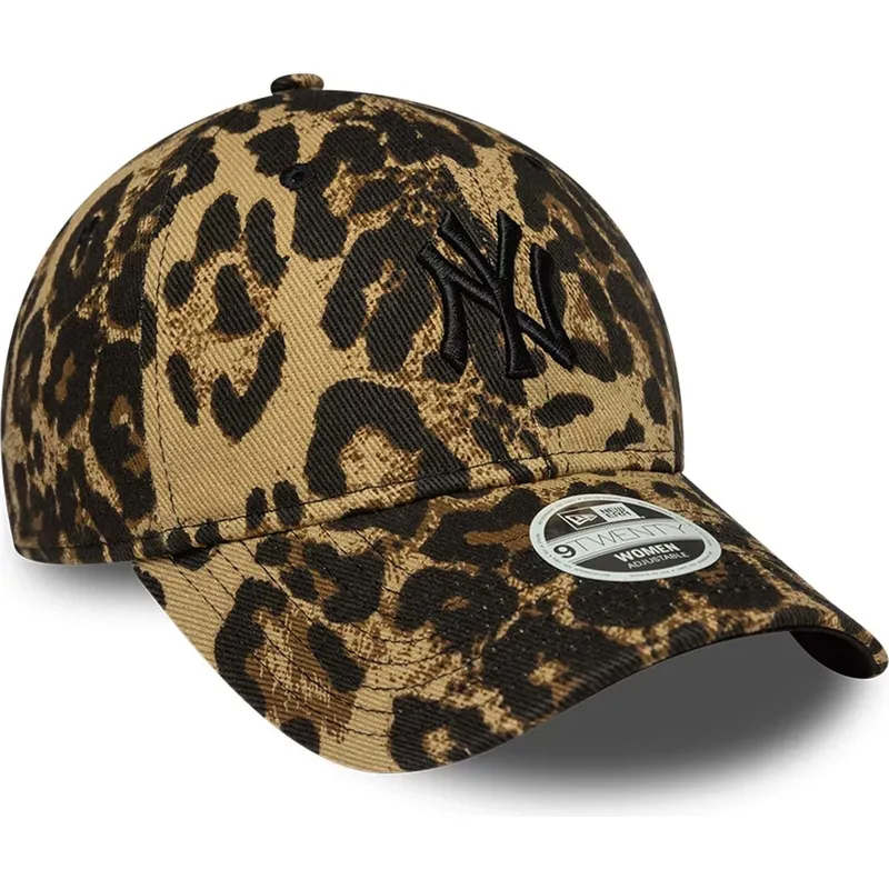 casquette-courbee-leopard-ajustable-avec-logo-noir-pour-femme-9twenty-lionpard-new-york-yankees-mlb-new-era