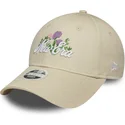 casquette-courbee-beige-ajustable-pour-femme-9forty-beaded-new-era