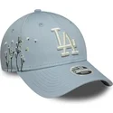 blaue-gebogene-verstellbare-damenkappe-9forty-floral-icon-der-los-angeles-dodgers-mlb-von-new-era