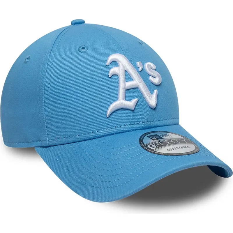 hellblaue-verstellbare-curved-cap-9forty-league-essential-der-oakland-athletics-mlb-von-new-era