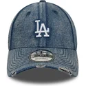casquette-courbee-bleue-ajustable-9forty-acid-wash-denim-los-angeles-dodgers-mlb-new-era