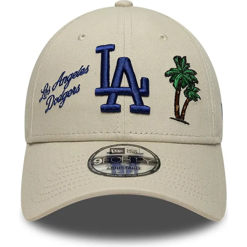 casquette-courbee-beige-ajustable-9forty-city-icon-los-angeles-dodgers-mlb-new-era