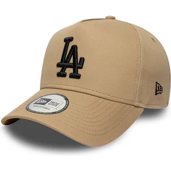 Casquette courbée marron snapback avec logo noir E Frame League Essential Los Angeles Dodgers MLB New Era