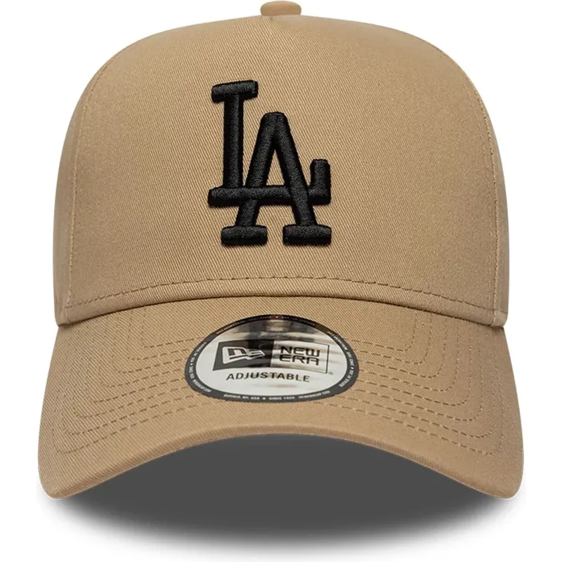 gorra-curva-marron-snapback-con-logo-negro-e-frame-league-essential-de-los-angeles-dodgers-mlb-de-new-era