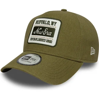Gorra curva verde snapback E Frame Patch Linen de New Era