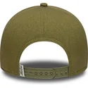 casquette-courbee-verte-snapback-e-frame-patch-linen-new-era