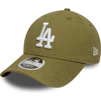 Casquette courbée verte snapback 9FORTY M-Crown Linen Los Angeles Dodgers MLB New Era