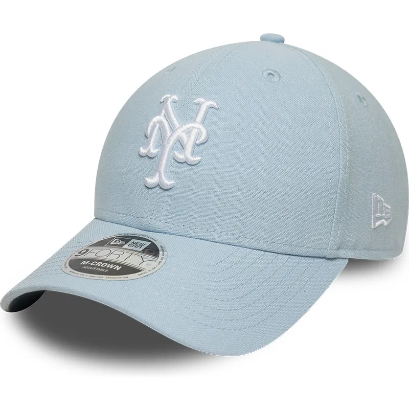 casquette-courbee-bleue-claire-snapback-9forty-m-crown-linen-new-york-mets-mlb-new-era