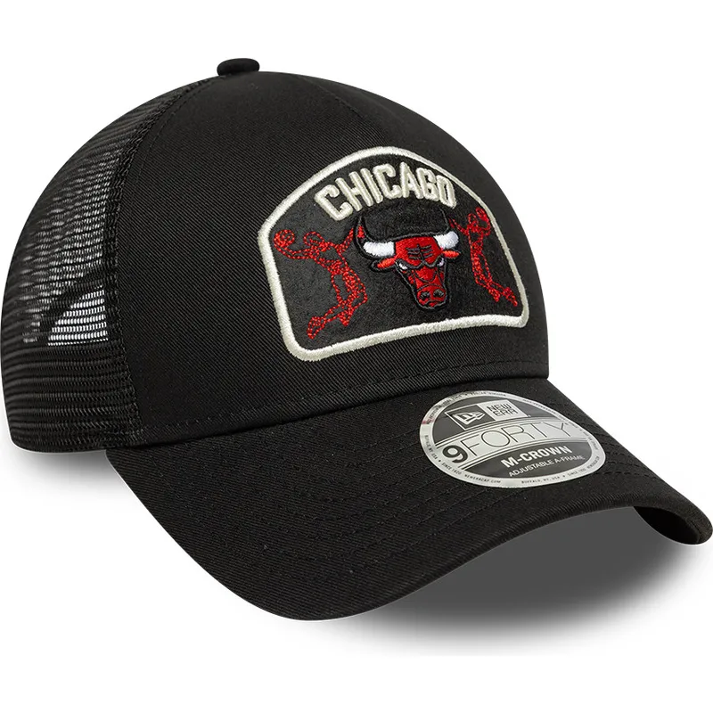 schwarze-trucker-kappe-9forty-m-crown-a-frame-chicago-bulls-nba-von-new-era