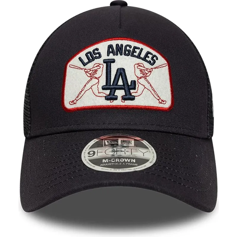 marineblaue-trucker-kappe-9forty-m-crown-a-frame-der-los-angeles-dodgers-mlb-von-new-era