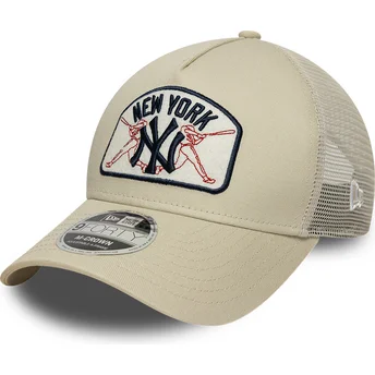 Gorra trucker beige 9FORTY M-Crown A Frame de New York Yankees MLB de New Era