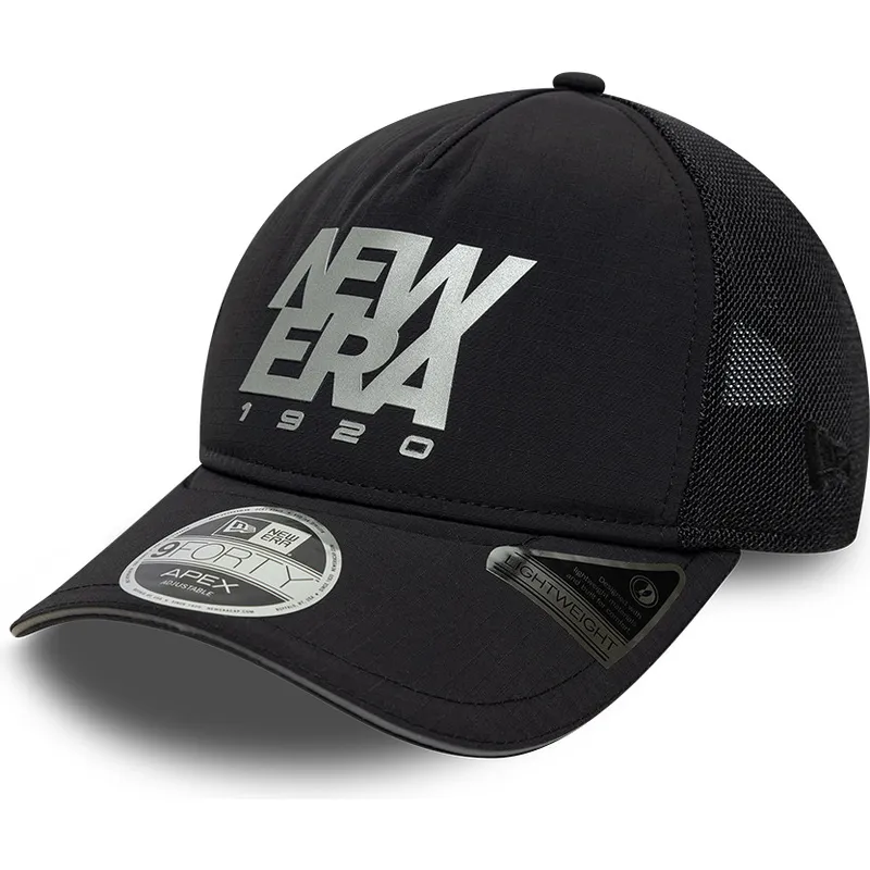 casquette-trucker-noire-ajustable-9forty-apex-reflective-a-frame-new-era