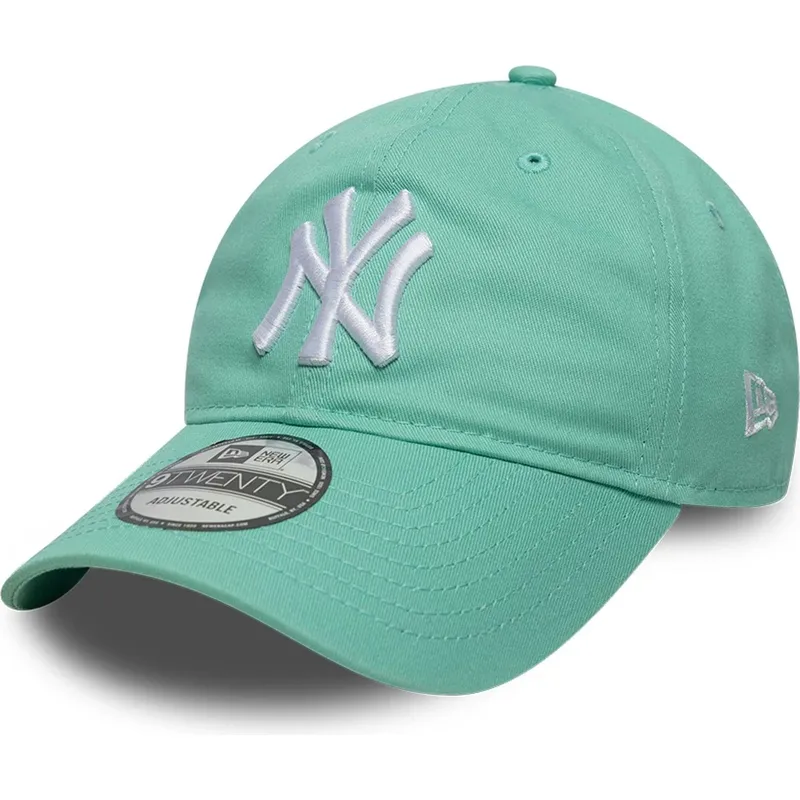 casquette-courbee-verte-claire-ajustable-9twenty-league-essential-new-york-yankees-mlb-new-era