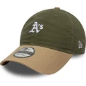new-era-curved-brim-9twenty-mini-washed-contrast-oakland-athletics-mlb-green-and-brown-adjustable-cap