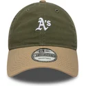 gorra-curva-verde-y-marron-ajustable-9twenty-mini-washed-contrast-de-oakland-athletics-mlb-de-new-era