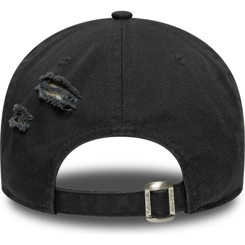 casquette-courbee-noire-ajustable-9twenty-wash-distress-a-frame-new-era