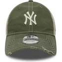 casquette-trucker-verte-ajustable-9twenty-cotton-canv-new-york-yankees-mlb-new-era