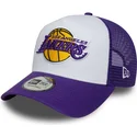 trucker-cap-violett-und-weiss-a-frame-side-patch-von-los-angeles-lakers-nba-von-new-era