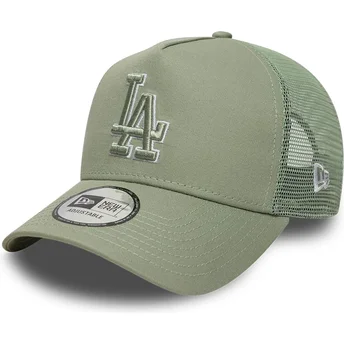 Grüne Trucker-Kappe mit grünem Logo A Frame Outline der Los Angeles Dodgers MLB von New Era