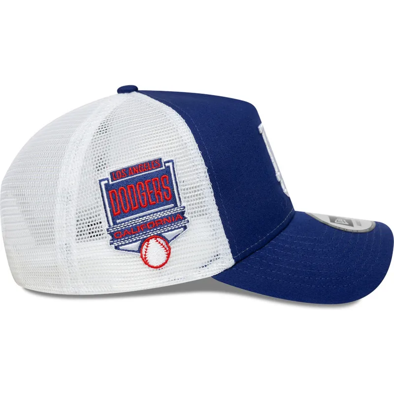 trucker-cap-blau-a-frame-side-patch-der-los-angeles-dodgers-mlb-von-new-era