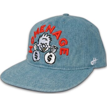 Platt keps blå snapback Denim Money Music Shapes Identity The Snap från Homenage