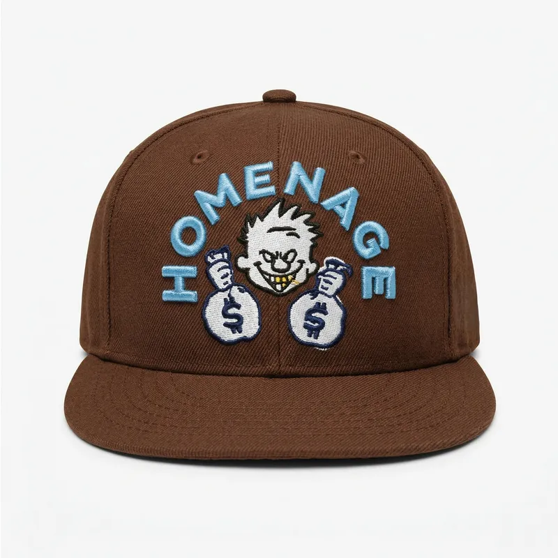 homenage-flat-brim-money-music-shapes-identity-the-snap-brown-snapback-cap