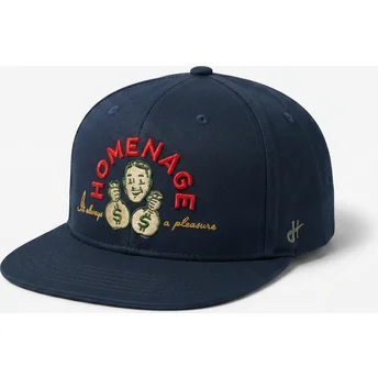 Gebogene marineblaue Snapback-Kappe Money Music Shapes Identity The Snap von Homenage