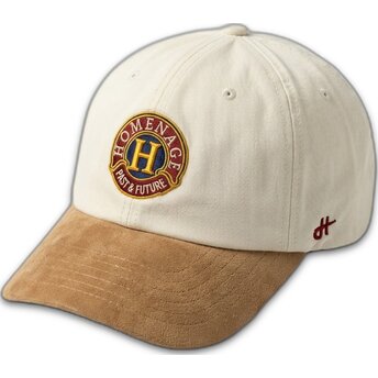 Böjd keps beige och brun justerbar Suede Resort Sport The 90s från Homenage