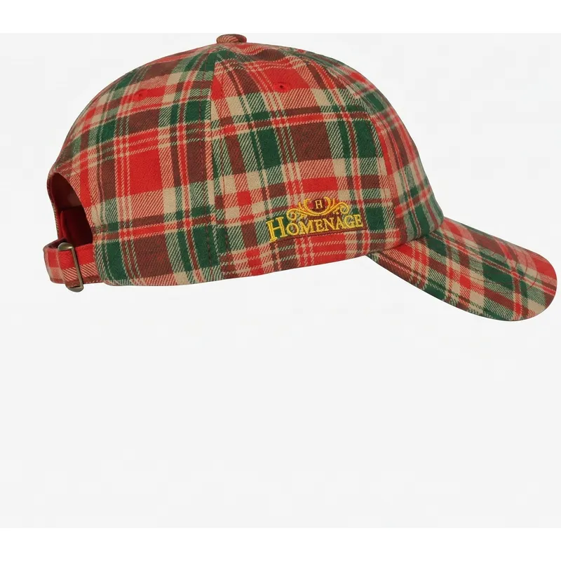 homenage-curved-brim-plaid-resort-sport-the-90s-multicolor-adjustable-cap