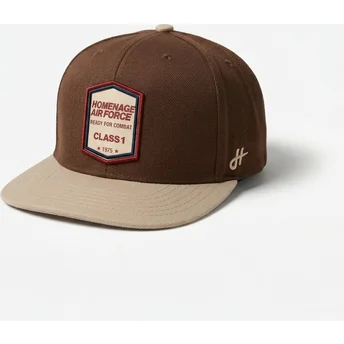 Dunkelbraune flache Snapback-Kappe Squadron Military Surplus The Retro von Homenage