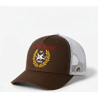 Gorra trucker marrón oscuro y blanca Jet Military Surplus The Trucker de Homenage